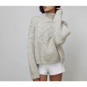 Lunya Chunky Wool Pullover in Soothing Grey